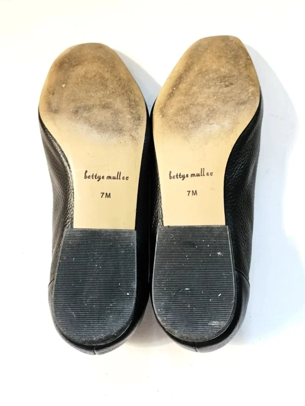 Bettye Muller Size 7 M Vali Loafers Black Pebbled Leather Slip-On Flats Women's